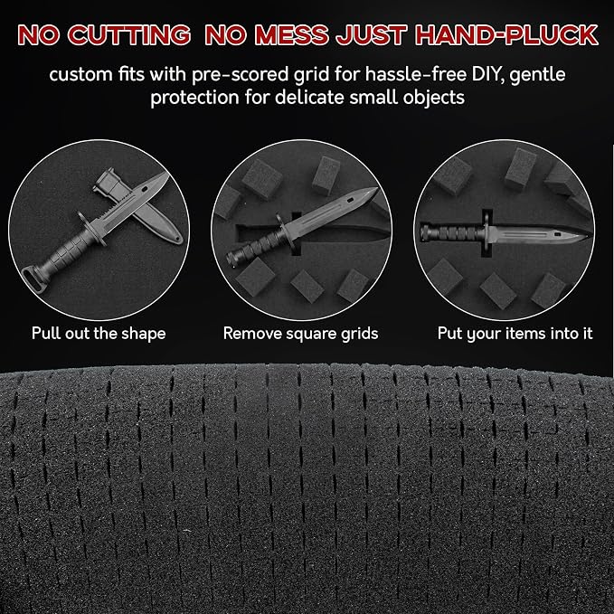 4 Pack Pick and Pluck Foam Sheets 16x12x0.5 Inch, Pre-Cut Grid Foam - Image 4