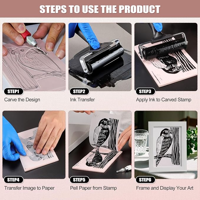 Bobblebro Linocut Kit for Printmaking - Image 7