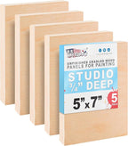 U.S. Art Supply 05" x 07" Unfinished Cradled Wood Panels by USArtSupply