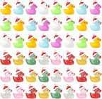 Augshy 64Pcs Christmas Resin Duck Charm, Luminous Glitter Mini Duck Pendant | by Augshy