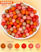 FIVEIZERO 160PCS 15mm Round Silicone Beads, Wear-resistant, Easy-clean - Image 2