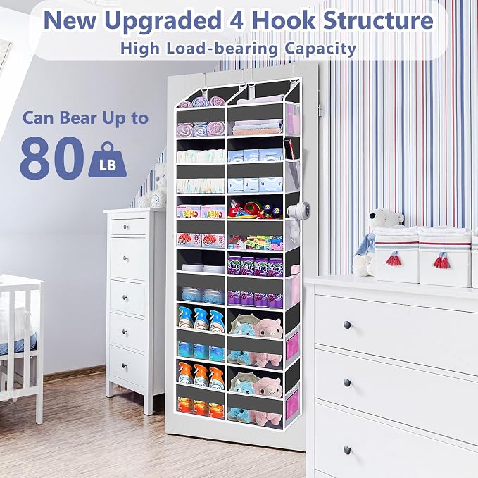UVIAHOMI Heavy Duty Over The Door Organizer 6 Tiers, Extra Large Behind Door - Image 4