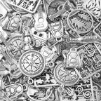 DanLingJewelry 100Pcs 10 Styles Retro Camp Charms Camp Sign Fire Guitar - Image 7