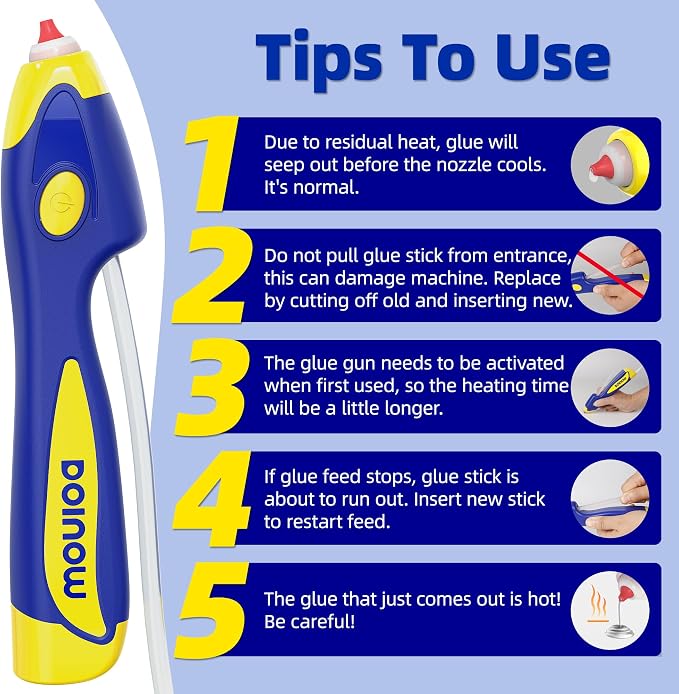 Blue Cordless Hot Glue Gun, 6s Fast Preheating, Auto Dispensing Dripless - Image 7