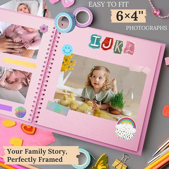 Scrapbook 8x8 Inch DIY Scrapbook Album Hardcover Kraft Paper 40 pages/20 sheets - Image 5
