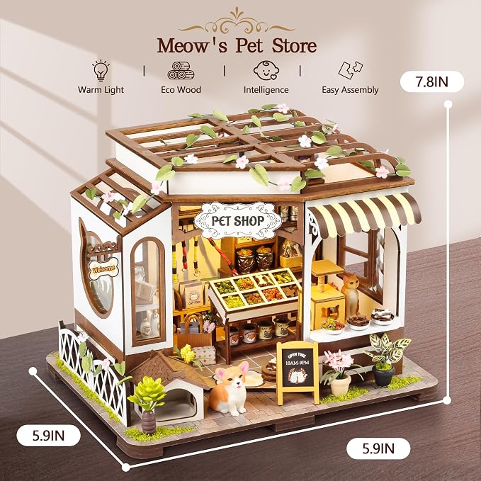 DIY Miniature House Kit- Miniature House Kit Adults Pet Shop Tiny House Kit - Image 8