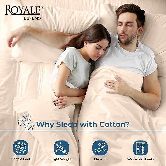 Royale Linen 100% Organic Cotton California King Flat Sheet Only - Image 3