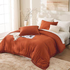Andency Oversized King Size Comforter Set Terracotta 128x120, 3 Pieces Boho - Image 6