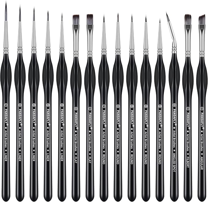 PANDAFLY Detail Paint Brushes Set, Watercolors & Paint by Number by PANDAFLYArtSupplies
