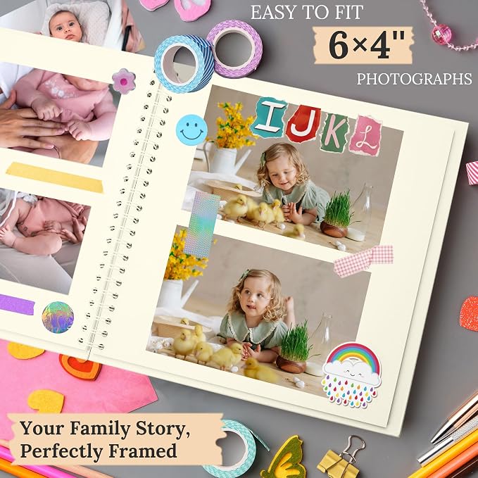 Scrapbook 10x10 Inch DIY Scrapbook Album Hardcover Kraft Paper 100 pages/50 - Image 3