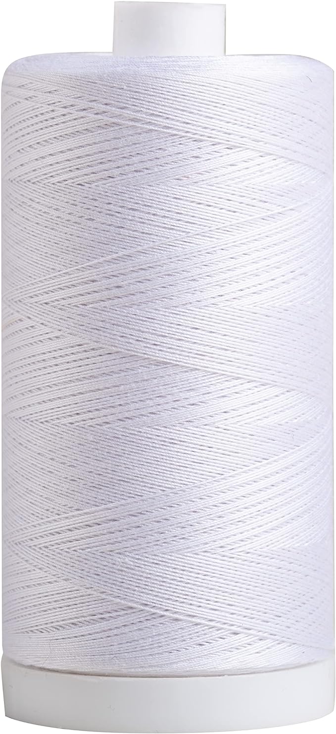 Connecting Threads White 100% Cotton Thread Spool | Large 1200 yard thread spool by ConnectingThreads