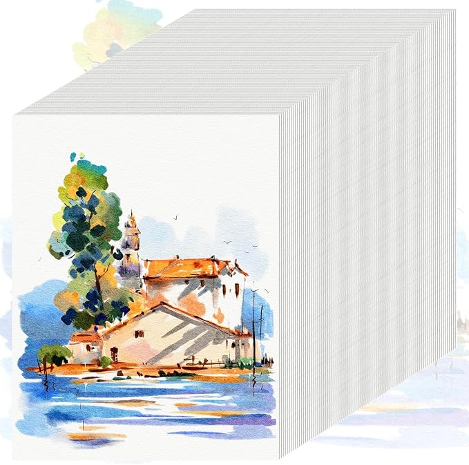 90 Sheets Watercolor Paper 8.5 x 11, 110 LB/230 GSM Water Color Paper 8.5x11 by WatercolorPaper