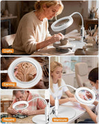30X 10X Magnifying Glass with Light and Stand, 5 Color Modes Stepless Dimmable - Image 8