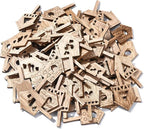 100 pcs Mixed Styles House Theme Unfinished Wood Cutout Charms Lovely Home Wood - Image 3