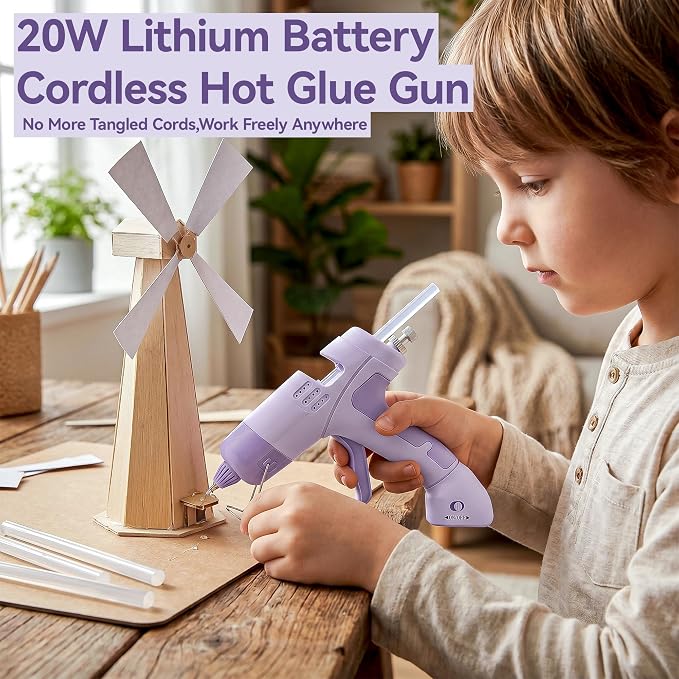 Cordless Hot Glue Gun Kit with 30 Glue Sticks, Built-in 2600mAh Battery - Image 2