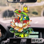 2D Flat Faux Stained Glass Frog Christmas Acrylic Ornament, Frog Ornaments - Image 3