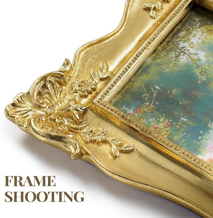 Cuspin 8x10 Vintage Gold Picture Frame, Ornate Antique Resin Photo Frame | 8 by - Image 6