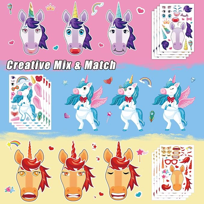 48 Sheets Create Unicorn of Dreams Stickers, Make Your Own Stickers - Image 3