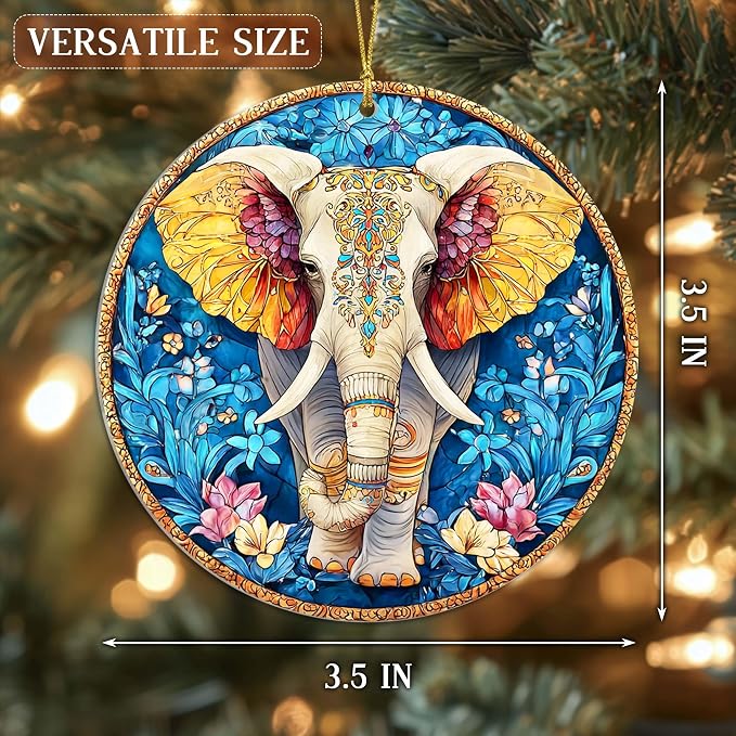 Elephant Christmas Acrylic Ornament, Elephant Christmas Ornaments, Gift - Image 5