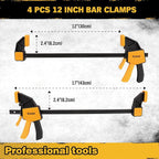 8-Piece Bar Clamps for Woodworking - Image 2