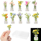 10 Pcs Miniature Mini Plant Flowers, 1:12 Tiny Small Glow in the Dark | Glass by LUFEEMGA