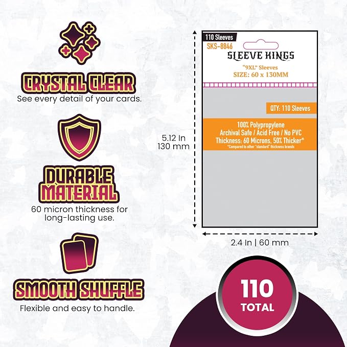 Sleeve Kings Standard Card Sleeves – 110 Count, Large Size – SKU: SKS-8846 - Image 4
