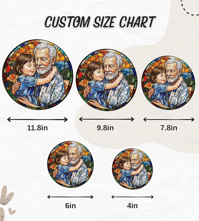 Personalized Grandpa Stained Glass Sun Catcher, Custom Granddaughter Photo - Image 7