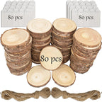 Unfinished Natural Wooden Slices 3.2-4 Inch Wood Circles by KXEXK