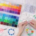 QUEFE Pony Beads for Bracelet Making Kit 64 Colors, Letter Beads and Elastic - Image 7