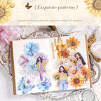 Doraking 60 Pieces Glitter Shiny Flower Stickers - Image 4