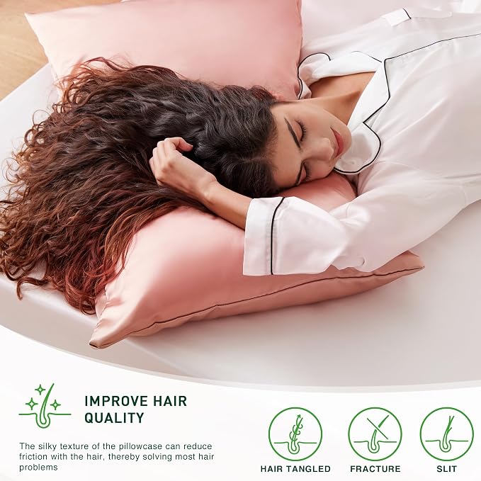 Love's cabin Satin Pillowcase Set of 2 Queen Size 20x30, Cooling Pillow Covers - Image 4