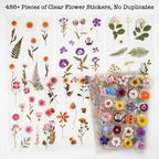 Knaid Pressed Flower Themed Stickers Dried Floral Resin Stickers Decals - Image 4
