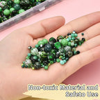 Glass Beads Jewelry Making Kit, Fresh Green Color-900pcs Include 8mm Assorted - Image 5