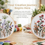 Herdiese Embroidery Kit for Beginners & Adults, Pre-Printed Fabrics, 9 Needles - Image 3