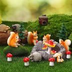 Fairy Garden Accessories, 34 Pieces Resin Squirrel Figures Miniature Garden - Image 5