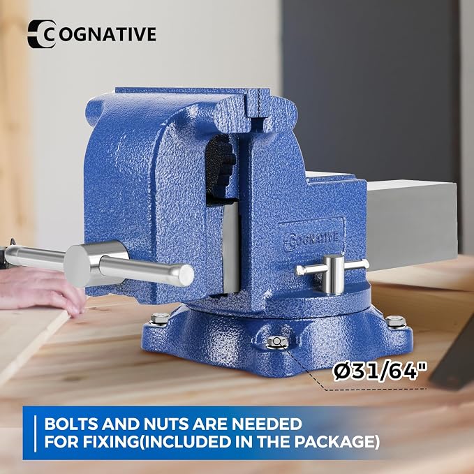 6" Heavy-Duty Bench Vise 13200LBS Stronger Clamping Force Ductile Iron Bench - Image 8