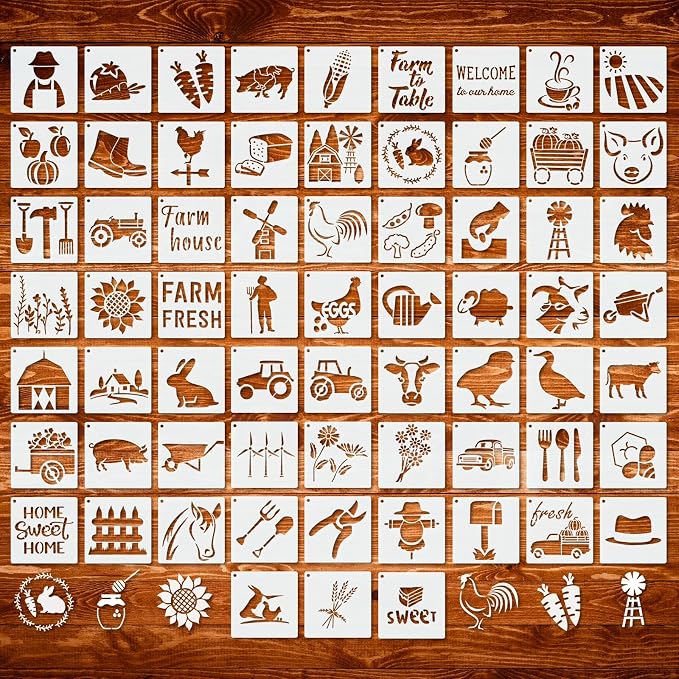 Marspark 66 Pcs Small Stencils for Crafts Reusable 3 Inch Stencils for Painting by Marspark
