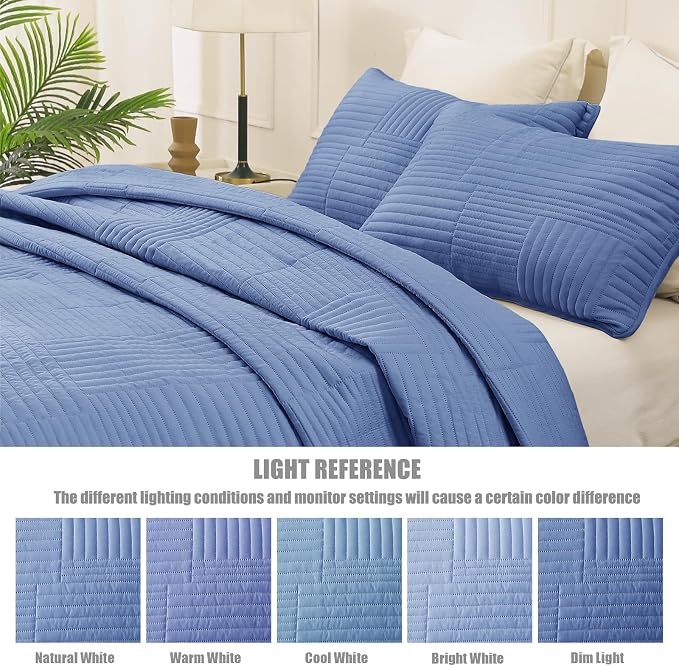 Whale Flotilla Ultra Soft Queen Quilt Bedding Set, Lightweight Microfiber - Image 5