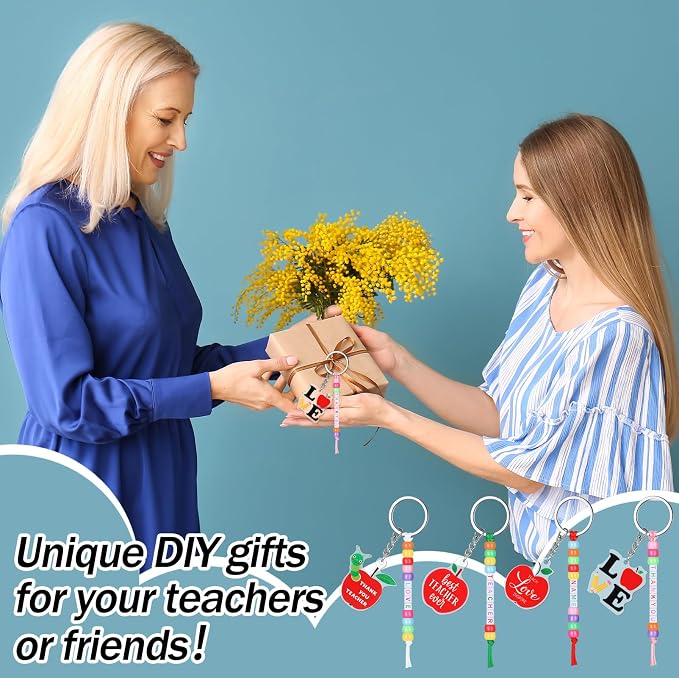 Suncalla 984 Pcs 24 Set Teacher Keychain Making Kit Teacher Charm Gifts | DIY - Image 5