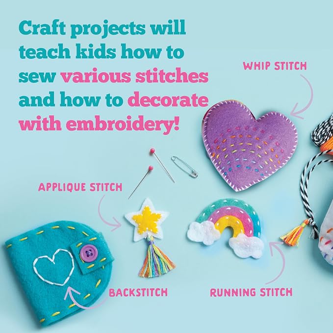 Craft-Tastic Let’s Learn to Sew – Mini Sewing Kit, Arts and Crafts, Art Supplies - Image 4