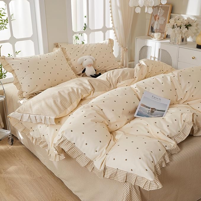 mixinni Floral Duvet Cover Set Queen Size – 100% Cotton 3-Piece Bedding Set - Image 5