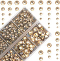 4000Pcs Mixed Size Hot Fix Round Crystals Gems Glass Stones Hotfix Flat Back by MASSIVE+BEADS