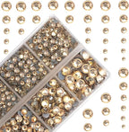4000Pcs Mixed Size Hot Fix Round Crystals Gems Glass Stones Hotfix Flat Back by MASSIVE+BEADS