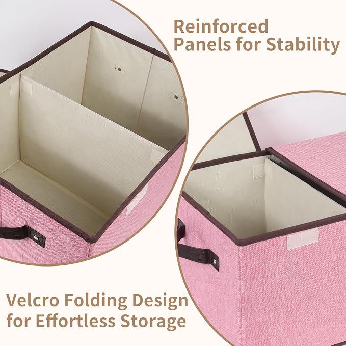 Foldable Fabric Storage Box, 16.5 x 11.8 x 9.8 inches, - Image 3