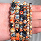 60pcs Round Loose Red Fire Agate Beads - Image 5