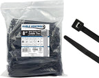Kable Kontrol Cable Zip Ties 1000 Pcs 8 Inch Black, 50 Lbs Tensile Strength by KABLEKONTROL%C2%AE