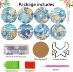 8 Pack Ocean Diamond Art Coasters, Seashell Diamond Painting Coasters Kits | - Image 2