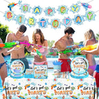 Summer Party Decorations, Include Plates and Napkins, Tablecloth, Banner - Image 2