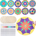 Vercraft 22 Pcs Wooden Mandala Painting Set 10 Mandala Unfinished Wood Cutouts by Vercraft