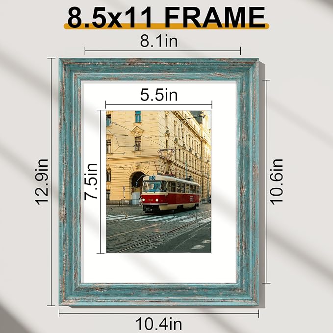 Vittanly 8.5x11 Picture Frames Set of 2, Ornate Vintage Photo Frame - Image 3
